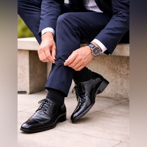 ✨ Hugo Boss Black Leather Oxford Verona Dress Shoes Men 11 ✨